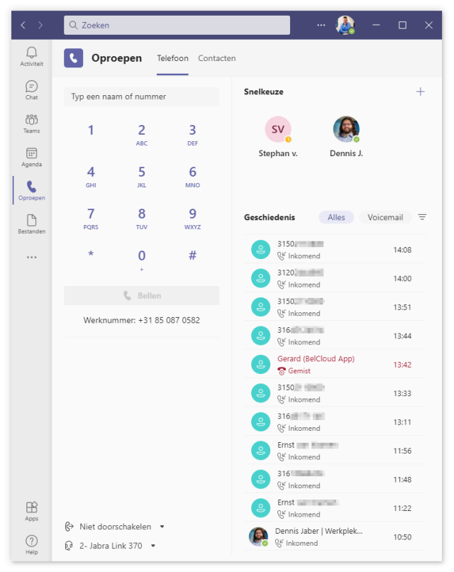 Ook bellen met Microsoft Teams